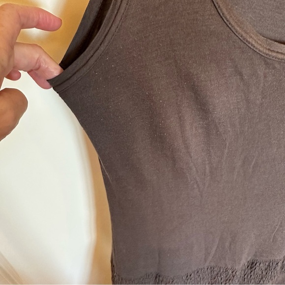 Enza Costa Women’s Dark Brown Cotton Modal Stretch Tank Maxi Dress Oversized L - Picture 2 of 8